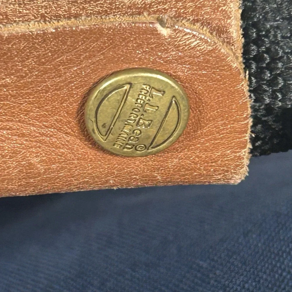 Vtg LL Bean Navy Canvas Leather Duffle Bag Shoulder Strap 22x12x10 43L